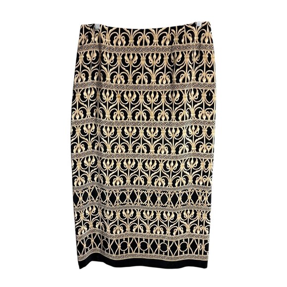 Talbots Dresses & Skirts - Vintage Talbots 16 100% Silk Midi Skirt Black Beige Geometric 35 x 36 Lined